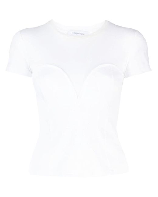 Blumarine White T-Shirt mit Prägung