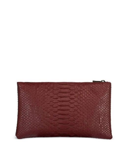 RIVERS Purple Snakeskin-Effect Clutch Bag