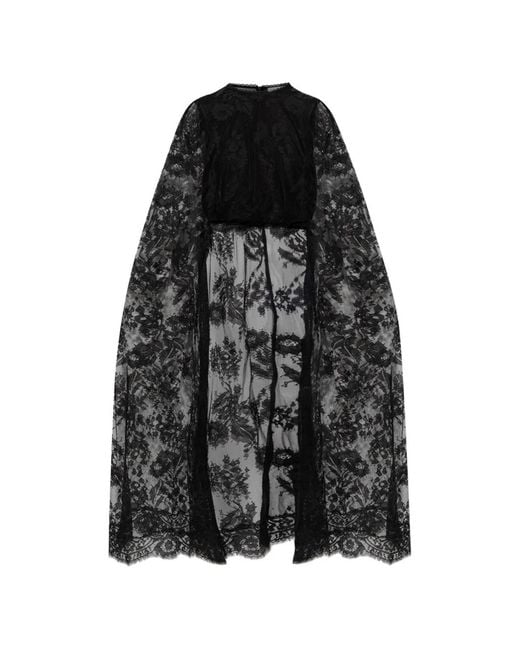 Zimmermann Black Asymmetric Floral-Lace Top