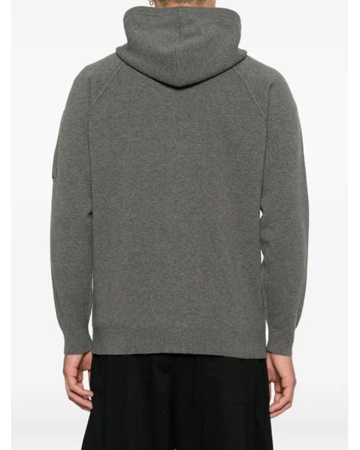 C P Company Gray Lens-Detail Zip-Up Hoodie for men