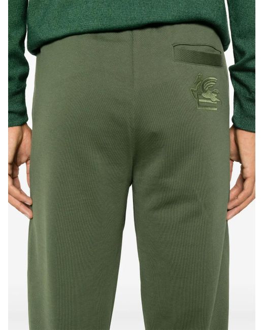 Etro Green Pegaso-Motif Track Pants for men