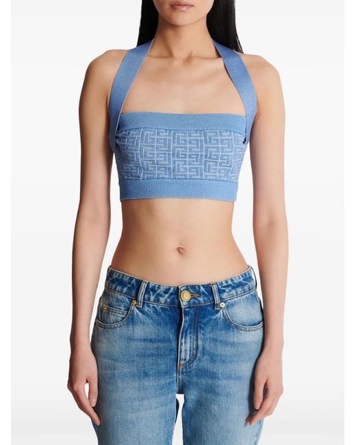 Balmain Blue Bra Top