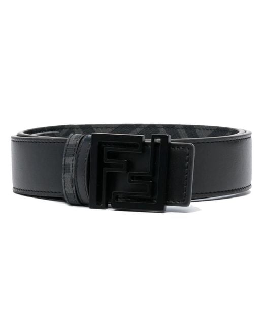 Fendi Black Nero Logo-buckle Belt for men