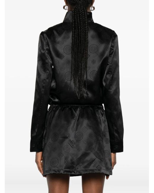 Casablanca Black Logo-Pattern Bomber Jacket