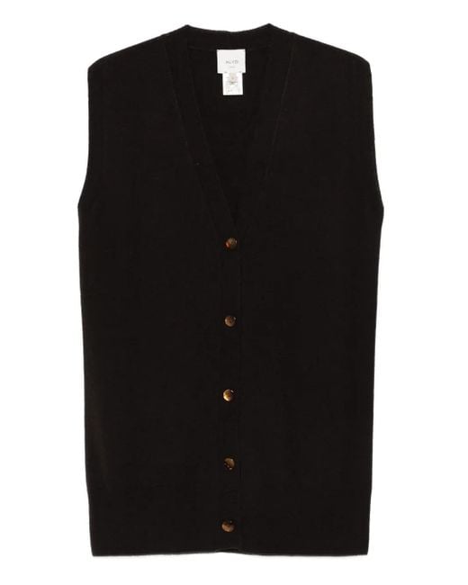 Alysi Gilet Met Knopen Aan De Voorkant in het Black