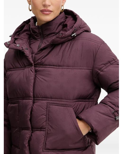 Guess Red Hooded Puffer Jacket