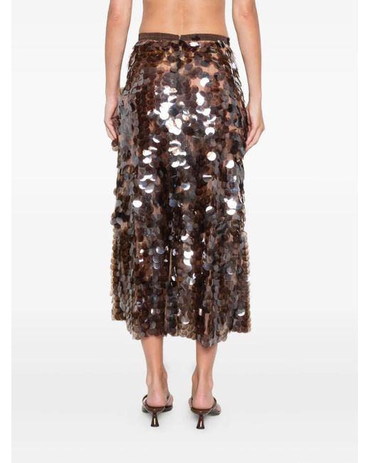 Fabiana Filippi スパンコール スカート Brown