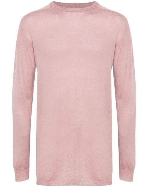 Rick Owens Pink Fine-knit Virgin Wool Sweater for men