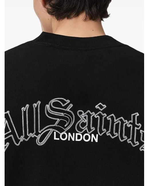 AllSaints Black Sweat Descent À Logo for men