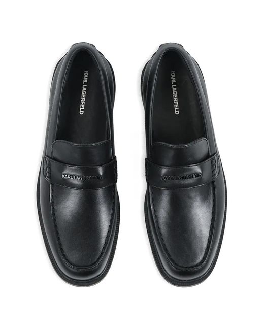 Karl Lagerfeld Black Strap Loafers for men