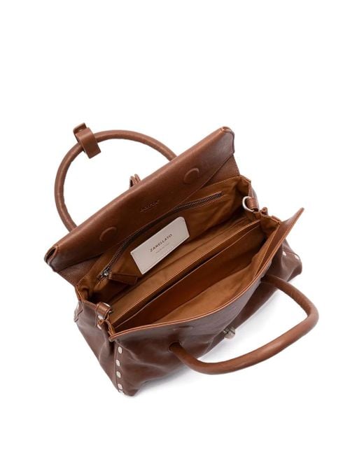 Zanellato Brown Small Dotta Shoulder Bag