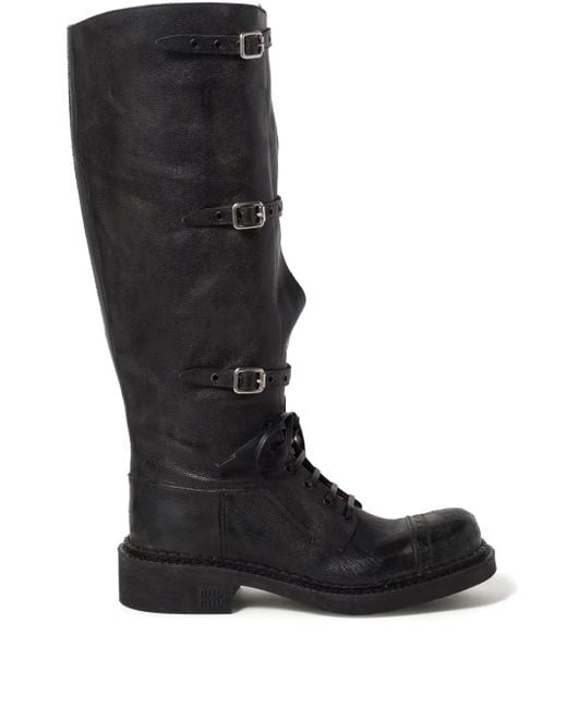 Miu Miu Black Stiefel Mit Schnallen