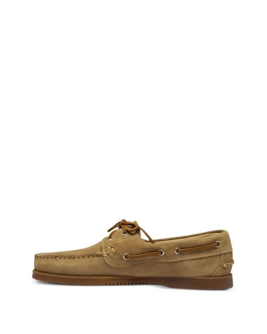 Paraboot Brown Barth Suede Boat Shoes for men