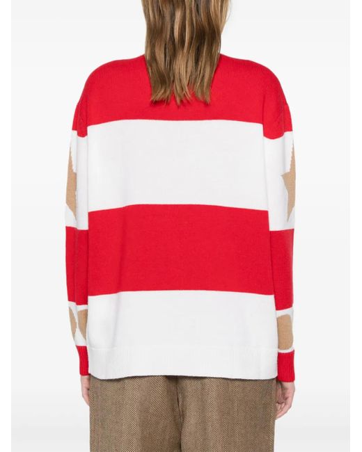 Max Mara Red Dirce Striped Knitted Jumper