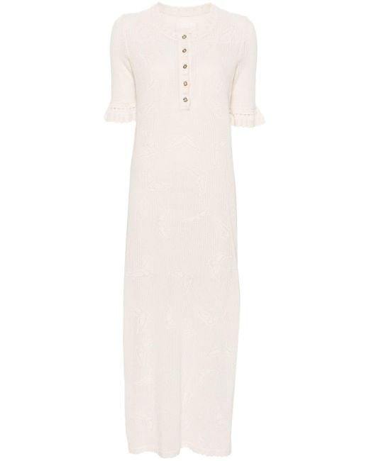 Zadig & Voltaire White Salmy Wings Pointelle-knit Dress