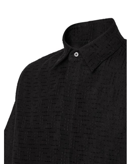 Fendi Black Ff-Jacquard Shirt for men
