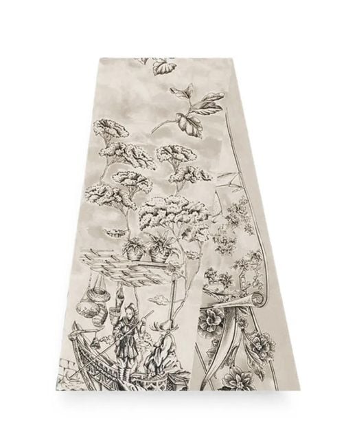 Ferragamo White Foulard À Imprimé Voyage En Soie
