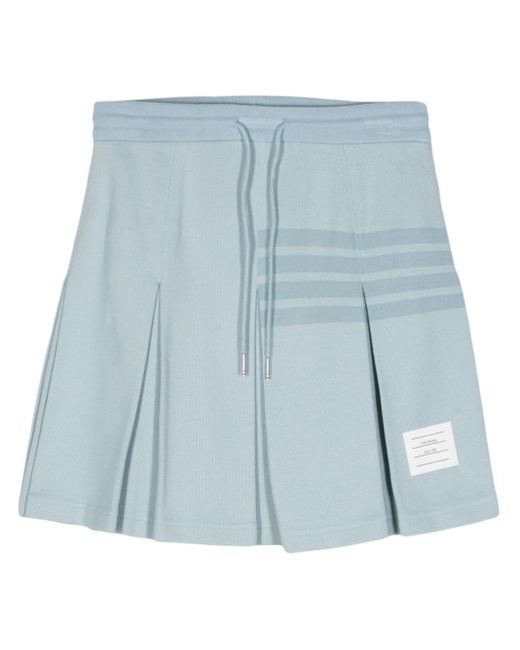 Thom Browne Blue 4-bar Knitted Pleated Skirt