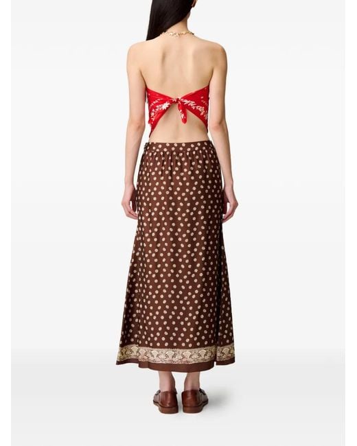 Claudie Pierlot Midi-Jurk Met Bloemenprint in het Brown
