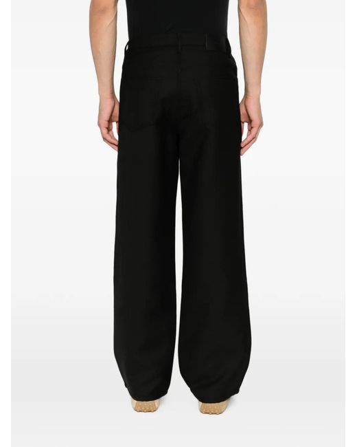 Sandro Black Belt-Loop Pocket Trousers for men