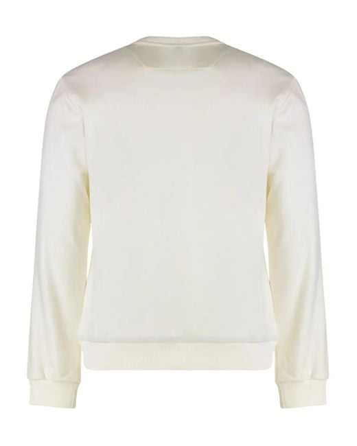 Moorer White Ribbed-Knit Wool Sweater for men