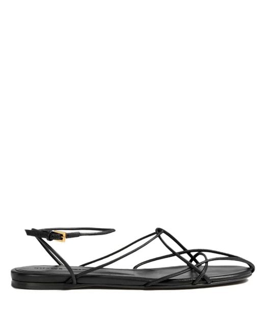 Khaite White Loulou Lace-Up Sandals