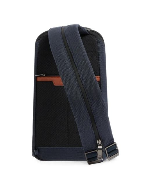 Piquadro Blue Padded Convertible Backpack for men
