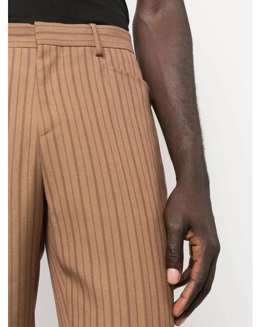 Moschino Natural Stripe-Pattern Tailored Trousers for men