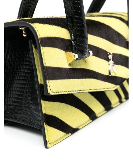 Patrizia Pepe Yellow Fly Bamby Handtasche mit Zebramuster
