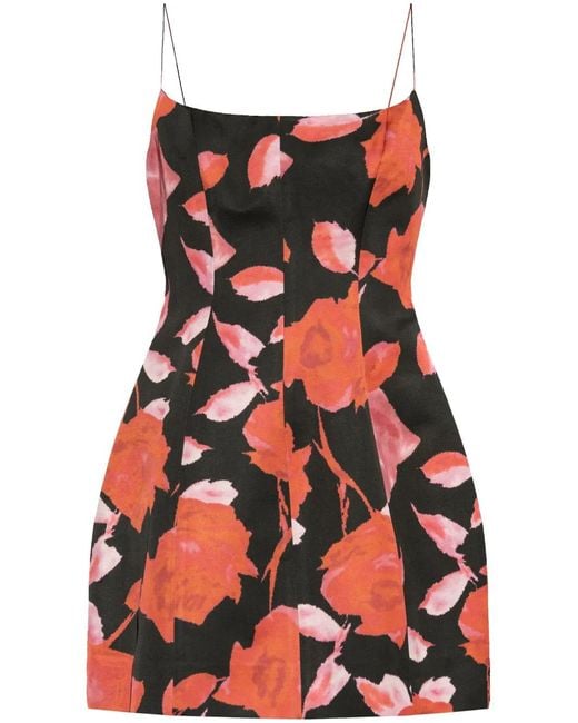 Blumarine Red Floral Mini Dress