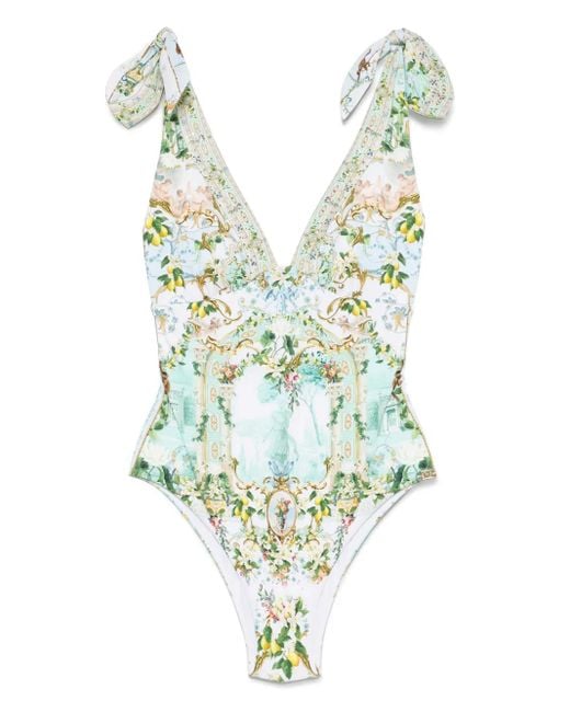 Camilla Blue Graphic-Print Swimsuit