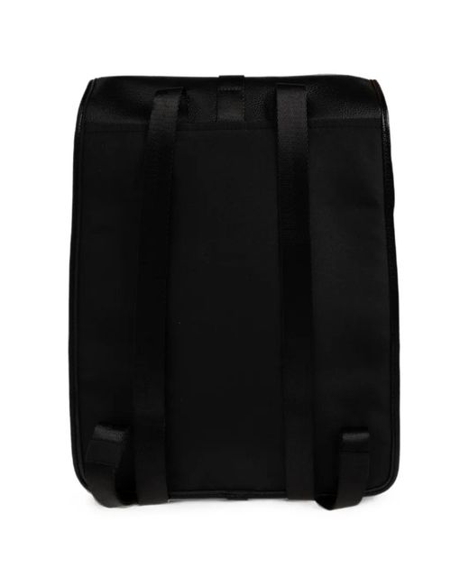 EA7 Black Logo-Patch Buckle-Fastening Backpack