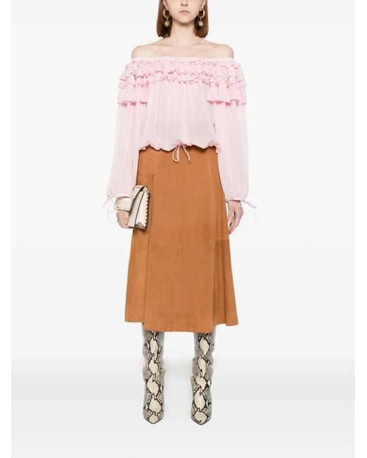 Cynthia Rowley Pink Ruffled Blouse