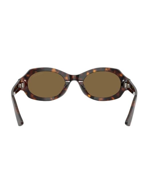 Giorgio Armani Brown Tortoiseshell Oval-Frame Sunglasses