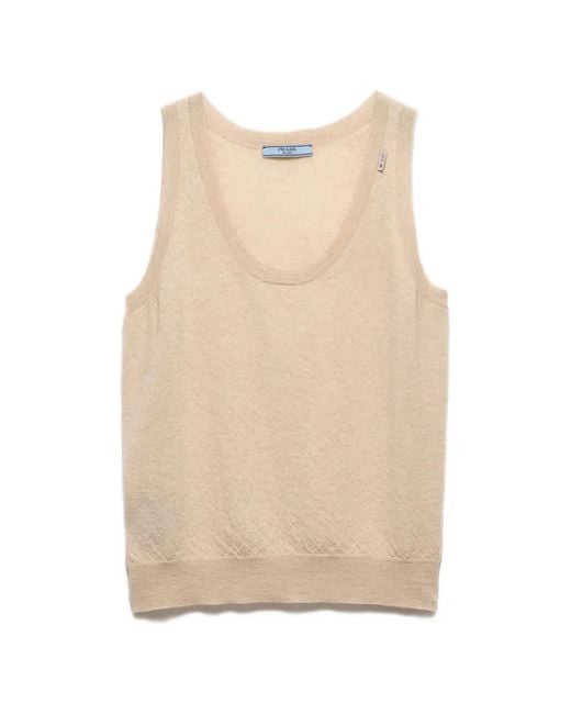 Prada Natural Cashmere Tank Top