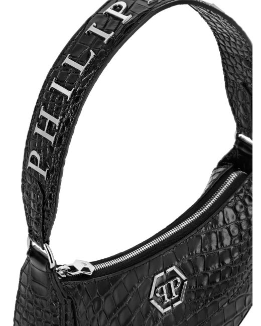 Philipp Plein Galaxy クロコエンボス ハンドバッグ Black
