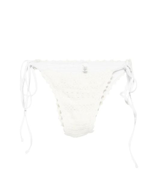 Frankie's Bikinis White X Jennie Mackenzie Crochet Bikini Bottoms