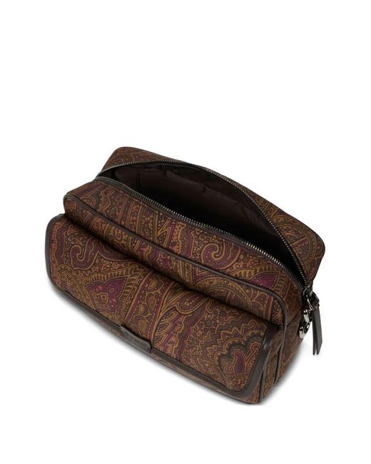 Etro Brown Large Arnica Paisley-Print Shoulder Bag for men
