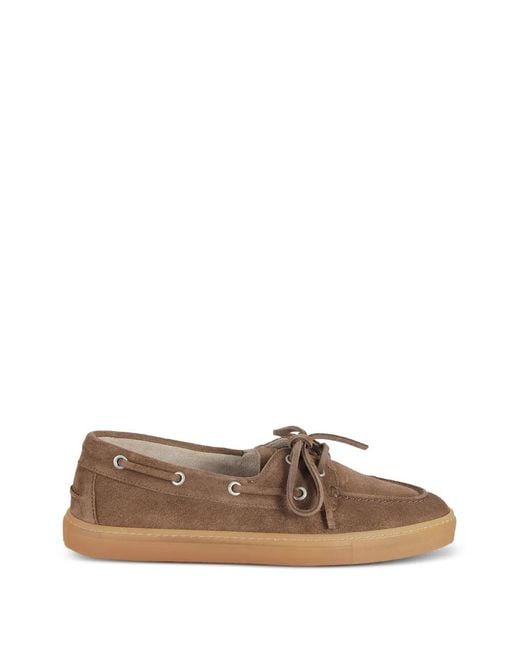 COPENHAGEN Brown Suede Lace-Up Loafers