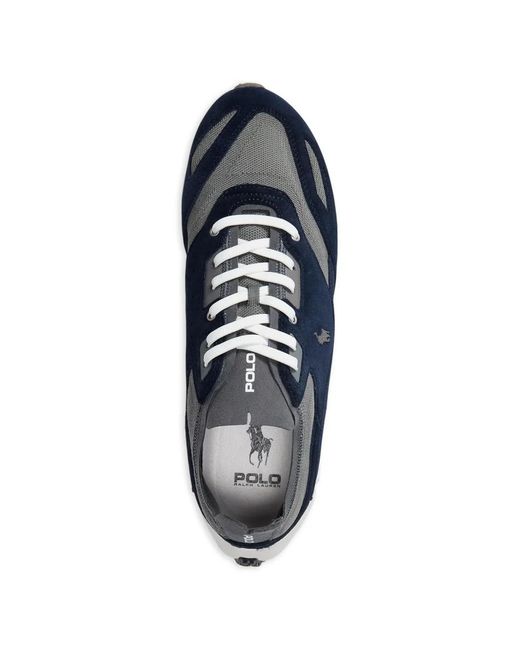 Polo Ralph Lauren Blue Baskets Boerum À Empiècements En Daim for men