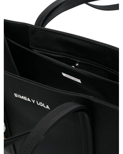 Bimba Y Lola Black Large Logo-lettering Tote Bag