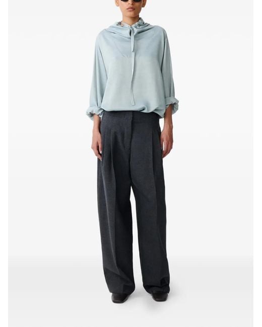 Studio Nicholson Blue Mirelle Drawstring Top
