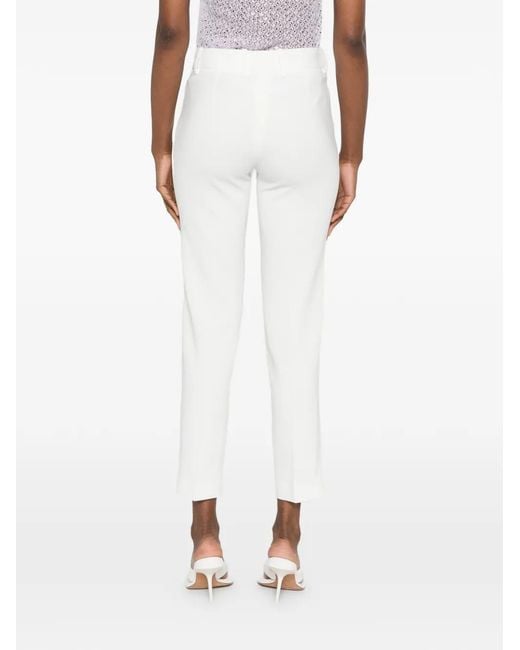 Ermanno Scervino White Pantalon Droit À Passants De Ceinture