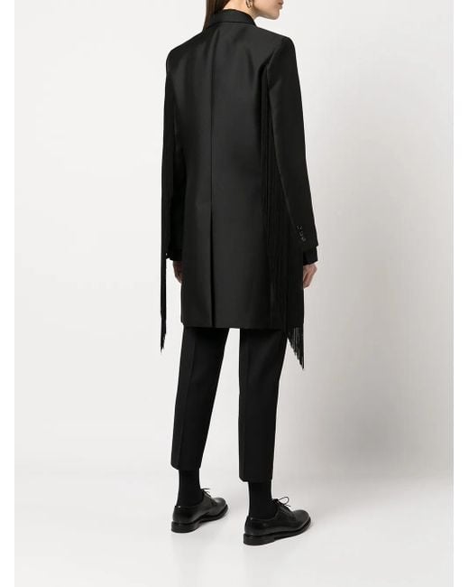 Abrigo con botones y flecos Comme des Garçons de color Black