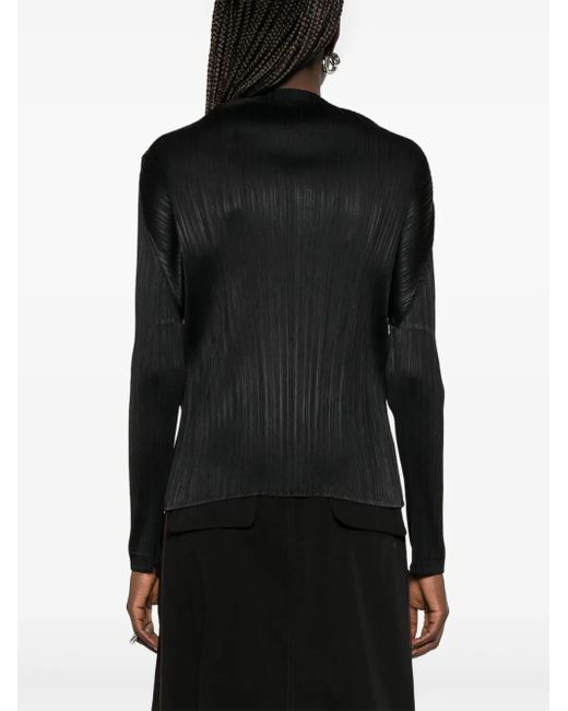 Pleats Please Issey Miyake Black Plissiertes Top