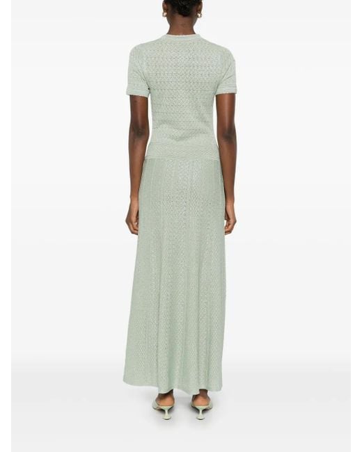 Sandro Open-Knit Maxi Dress in Green | Lyst Sandro Open-Knit Maxi Dress in Green | Lyst