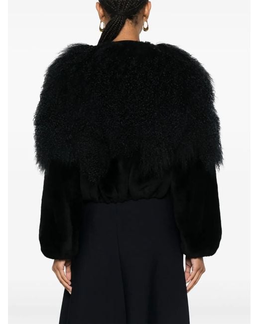 Chloé Black Shearling-Trim Jacket