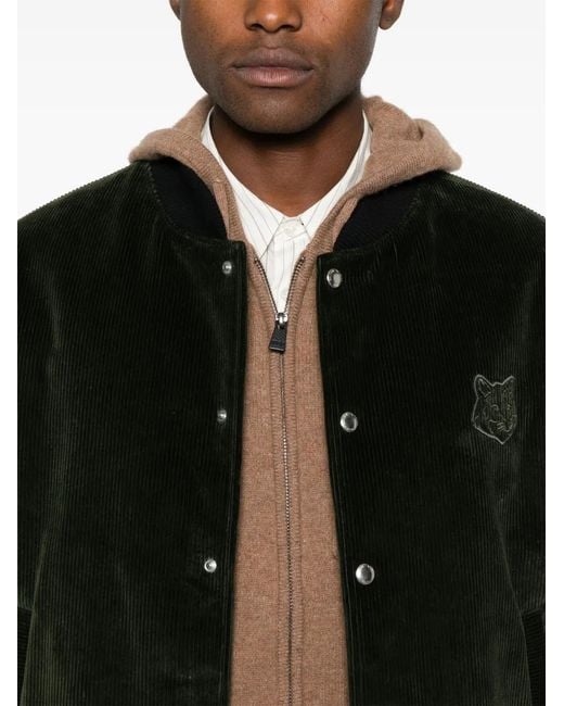 Maison Kitsuné Black Teddy Bomber Jacket for men