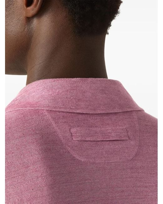 Zegna Pink Short-Sleeve Polo Shirt for men