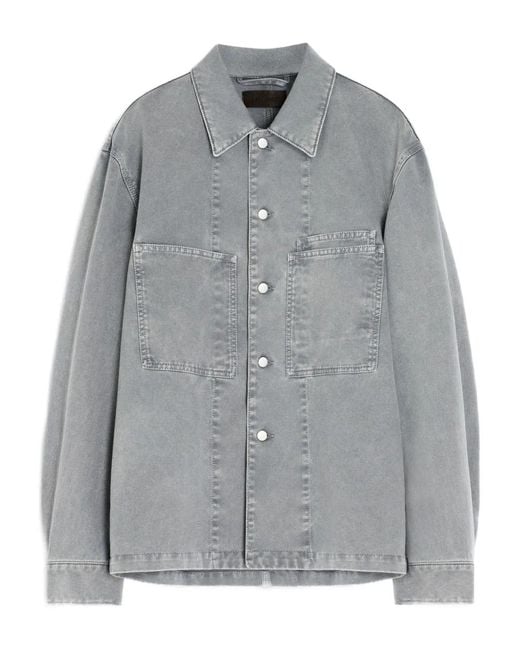 Lemaire Gray Patch-Pocket Denim Overshirt for men
